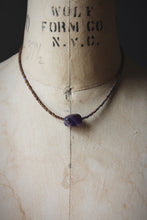 Load image into Gallery viewer, Violet Skies | Grimlins ~ Dogtooth Amethyst. Seed Bead Focal Necklace.