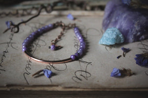 Violet Skies | Alpenglow. Copper & Gemstone Bracelet.