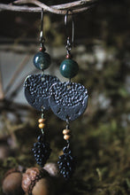 Load image into Gallery viewer, The Forest Haunt  | Leshy. Artisan Pewter &amp; Gemstone Earrings.