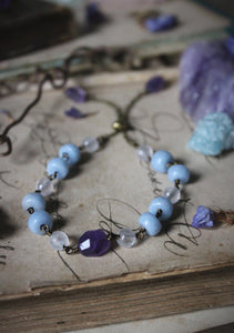 Violet Skies | Dayspring. Antiqued Brass & Gemstone Bracelet.