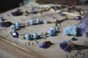 Violet Skies | Dayspring. Antiqued Brass & Gemstone Bracelet.