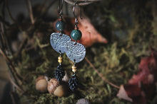 Load image into Gallery viewer, The Forest Haunt  | Leshy. Artisan Pewter &amp; Gemstone Earrings.