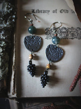 Load image into Gallery viewer, The Forest Haunt  | Leshy. Artisan Pewter &amp; Gemstone Earrings.