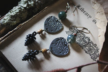 Load image into Gallery viewer, The Forest Haunt  | Leshy. Artisan Pewter &amp; Gemstone Earrings.