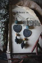 Load image into Gallery viewer, The Forest Haunt  | Leshy. Artisan Pewter &amp; Gemstone Earrings.