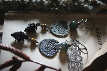 Load image into Gallery viewer, The Forest Haunt  | Leshy. Artisan Pewter &amp; Gemstone Earrings.