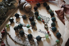 Load image into Gallery viewer, The Forest Haunt  | Weald of Autumn. Beaded Gemstone Leaf Necklace.