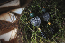 Load image into Gallery viewer, The Forest Haunt  | Leshy. Artisan Pewter &amp; Gemstone Earrings.