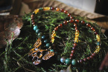 Load image into Gallery viewer, The Forest Haunt  | Rebirth || Autumn Equinox. Beaded Gemstone Pendant Necklace.