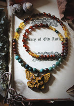 Load image into Gallery viewer, The Forest Haunt  | Rebirth || Autumn Equinox. Beaded Gemstone Pendant Necklace.