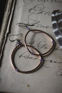 Epoch. Copper Hoop Earrings.