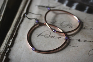 Epoch. Copper Hoop Earrings.