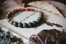 Load image into Gallery viewer, The Forest Haunt  | Forest Keeper. Beaded Gemstone &amp; Charm Bracelet.