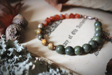 Load image into Gallery viewer, The Forest Haunt  | Forest Keeper. Beaded Gemstone &amp; Charm Bracelet.