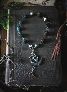 The Forest Haunt  | Foraging. Artisan Pewter Charm & Beaded Bracelet.
