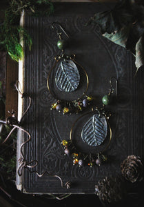 The Forest Haunt  | Forest-Bathing. Artisan Pewter Hoop Earrings.