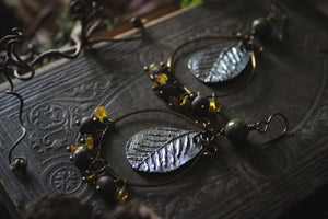 The Forest Haunt  | Forest-Bathing. Artisan Pewter Hoop Earrings.