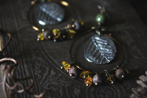 The Forest Haunt  | Forest-Bathing. Artisan Pewter Hoop Earrings.