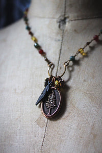 The Forest Haunt  | Gentle Spring || Not All Who Wander. Gemstone Pendant Necklace.
