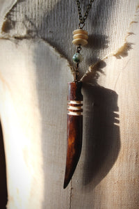 Cernunnos. Long Bead Station Pendant Necklace.