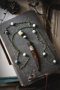 Cernunnos. Long Bead Station Pendant Necklace.