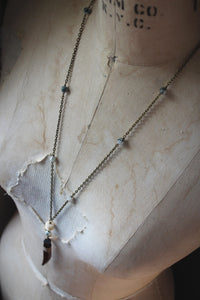 Cernunnos. Long Bead Station Pendant Necklace.