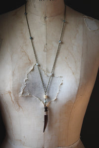 Cernunnos. Long Bead Station Pendant Necklace.