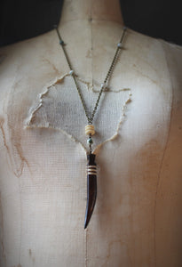 Cernunnos. Long Bead Station Pendant Necklace.
