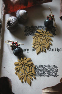 The Forest Haunt  | Bittersweet. Gold & Jasper Earrings.
