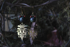 The Forest Haunt  | Bittersweet. Gold & Jasper Earrings.