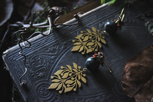 The Forest Haunt  | Bittersweet. Gold & Jasper Earrings.