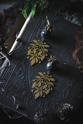 The Forest Haunt  | Bittersweet. Gold & Jasper Earrings.