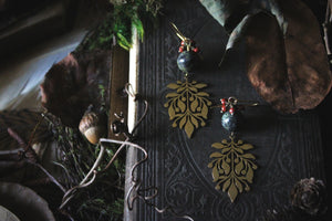 The Forest Haunt  | Bittersweet. Gold & Jasper Earrings.
