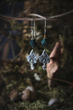 Load image into Gallery viewer, The Forest Haunt  | Sylvan. Artisan Pewter &amp; Gemstone Earrings.