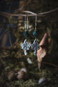 The Forest Haunt  | Sylvan. Artisan Pewter & Gemstone Earrings.