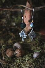 Load image into Gallery viewer, The Forest Haunt  | Sylvan. Artisan Pewter &amp; Gemstone Earrings.