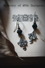 Load image into Gallery viewer, The Forest Haunt  | Sylvan. Artisan Pewter &amp; Gemstone Earrings.