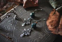 Load image into Gallery viewer, The Forest Haunt  | Sylvan. Artisan Pewter &amp; Gemstone Earrings.