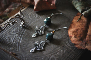 The Forest Haunt  | Sylvan. Artisan Pewter & Gemstone Earrings.