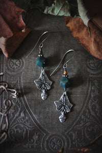 The Forest Haunt  | Sylvan. Artisan Pewter & Gemstone Earrings.