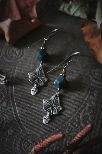 The Forest Haunt  | Sylvan. Artisan Pewter & Gemstone Earrings.