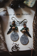 Load image into Gallery viewer, The Forest Haunt  | Spirit of the Sun. Artisan Pewter Beaded Charm Earrings.