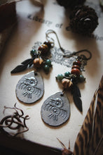 Load image into Gallery viewer, The Forest Haunt  | Spirit of the Sun. Artisan Pewter Beaded Charm Earrings.