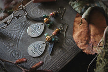 Load image into Gallery viewer, The Forest Haunt  | Spirit of the Sun. Artisan Pewter Beaded Charm Earrings.