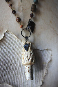 The Forest Haunt  | Woodlarking. Artisan Ceramic & Gemstone Necklace.