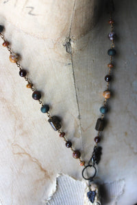 The Forest Haunt  | Woodlarking. Artisan Ceramic & Gemstone Necklace.