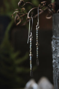 This Little Light. Linear Seed Bead Earrings.