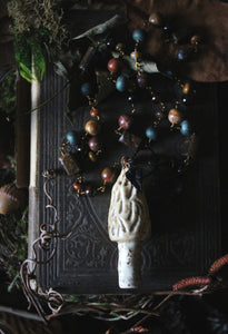 The Forest Haunt  | Woodlarking. Artisan Ceramic & Gemstone Necklace.