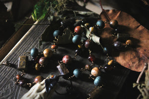 The Forest Haunt  | Woodlarking. Artisan Ceramic & Gemstone Necklace.