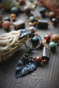 The Forest Haunt  | Woodlarking. Artisan Ceramic & Gemstone Necklace.